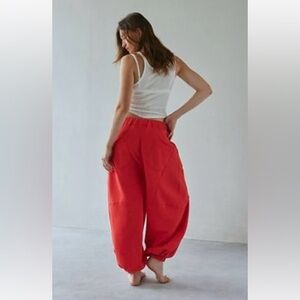 Urban Outfitters Bright Red Wide-Leg Lounge Pants